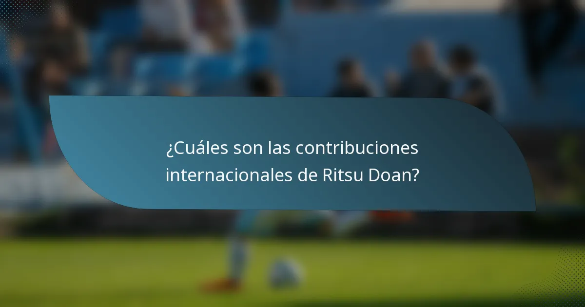 ¿Cuáles son las contribuciones internacionales de Ritsu Doan?
