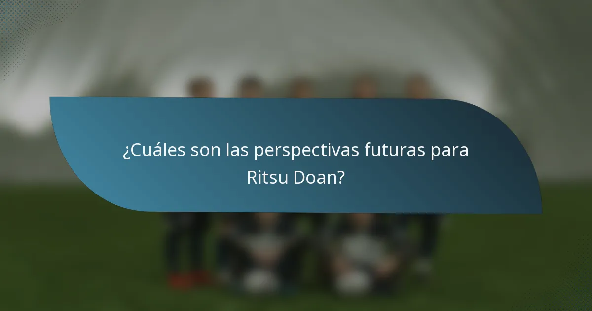 ¿Cuáles son las perspectivas futuras para Ritsu Doan?